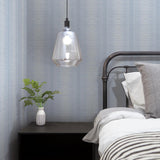 Wallpaper Silk Weave Stripe Wallpaper // Blue