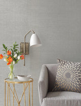 Wallpaper Silken Grasses Wallpaper // Silver Metallic