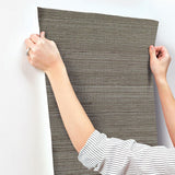 Wallpaper Sisal Grasscloth Wallpaper // Silver Metallic