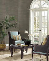 Wallpaper Sisal Grasscloth Wallpaper // Silver Metallic