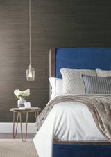Wallpaper Sisal Grasscloth Wallpaper // Silver Metallic