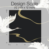 Wallpaper Soaring Cranes Wallpaper // Black & Gold