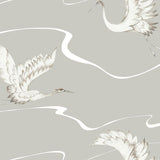 Wallpaper Soaring Cranes Wallpaper // Taupe