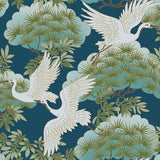 Wallpaper Sprig & Heron Wallpaper // Blue