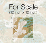 Wallpaper Sprig & Heron Wallpaper // Gold