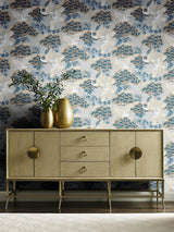 Wallpaper Sprig & Heron Wallpaper // Light Blue