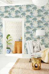 Wallpaper Sprig & Heron Wallpaper // Light Blue