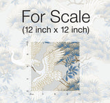Wallpaper Sprig & Heron Wallpaper // Light Blue