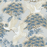 Wallpaper Sprig & Heron Wallpaper // Light Blue