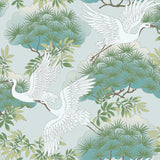 Wallpaper Sprig & Heron Wallpaper // Teal