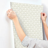 Wallpaper Stacked Scallops Wallpaper // Beige