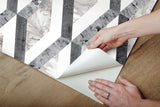 Wallpaper Statuary Diamond Inlay Peel & Stick Wallpaper // Grey
