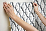 Wallpaper Statuary Diamond Inlay Peel & Stick Wallpaper // Grey