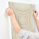 Wallpaper Stone Kaleidoscope Wallpaper // Beige Metallic