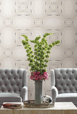 Wallpaper Stone Kaleidoscope Wallpaper // Grey & Black Metallic