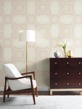 Wallpaper Stone Kaleidoscope Wallpaper // Pink Metallic