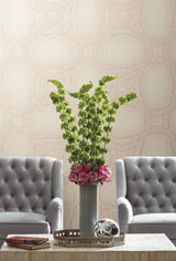 Wallpaper Stone Kaleidoscope Wallpaper // Pink Metallic