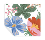 Wallpaper Strawberry Fields Peel & Stick Wall Mural // White & Green