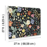 Wallpaper Strawberry Fields Wallpaper // Black & Green