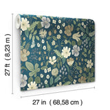 Wallpaper Strawberry Fields Wallpaper // Blue & Green