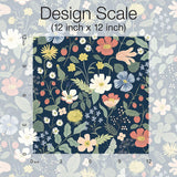 Wallpaper Strawberry Fields Wallpaper // Blue & Pink