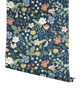 Wallpaper Strawberry Fields Wallpaper // Blue & Pink