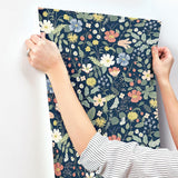 Wallpaper Strawberry Fields Wallpaper // Blue & Pink