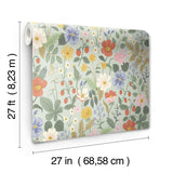 Wallpaper Strawberry Fields Wallpaper // Green & Pink