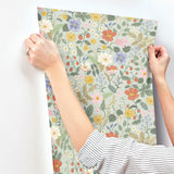 Wallpaper Strawberry Fields Wallpaper // Green & Pink