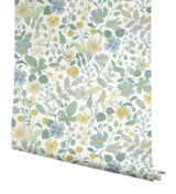 Wallpaper Strawberry Fields Wallpaper // White & Green