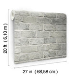Wallpaper Stretcher Brick Peel & Stick Wallpaper // Grey