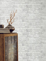 Wallpaper Stretcher Brick Peel & Stick Wallpaper // Light Grey