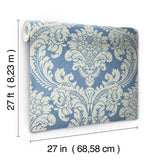 Wallpaper Tapestry Damask Wallpaper // Blue