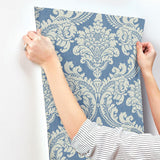 Wallpaper Tapestry Damask Wallpaper // Blue