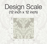 Wallpaper Tapestry Damask Wallpaper // Grey