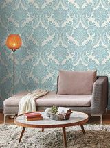 Wallpaper Tapestry Damask Wallpaper // Teal