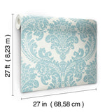 Wallpaper Tapestry Damask Wallpaper // Teal