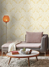 Wallpaper Tapestry Damask Wallpaper // Yellow