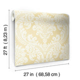 Wallpaper Tapestry Damask Wallpaper // Yellow