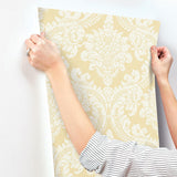Wallpaper Tapestry Damask Wallpaper // Yellow