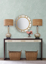 Wallpaper Tea Leaves Stripe Wallpaper // Blue