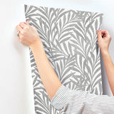 Wallpaper Tea Leaves Stripe Wallpaper // Cream & Black