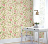 Wallpaper Teahouse Floral Wallpaper // Cream & Coral