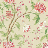 Wallpaper Teahouse Floral Wallpaper // Cream & Coral