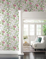 Wallpaper Teahouse Floral Wallpaper // White & Blush