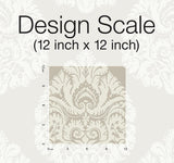 Wallpaper Teardrop Damask Wallpaper // Beige