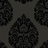 Wallpaper Teardrop Damask Wallpaper // Black