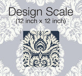 Wallpaper Teardrop Damask Wallpaper // Navy