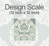 Wallpaper Teardrop Damask Wallpaper // Teal