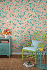 Wallpaper Temple Garden Peel & Stick Wallpaper // Coral